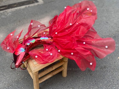 Mô hình cá chép decor thân xốp gắn ngọc [Dáng thon - Nhiều màu] mình 28cm D60cm TCV-CA-07